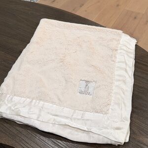 Little Giraffe Ivory Blanket with Satin Edging